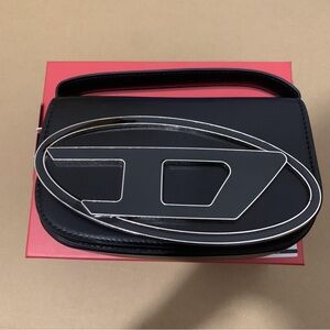 Diesel Black Shoulder Bag with Silver Logo